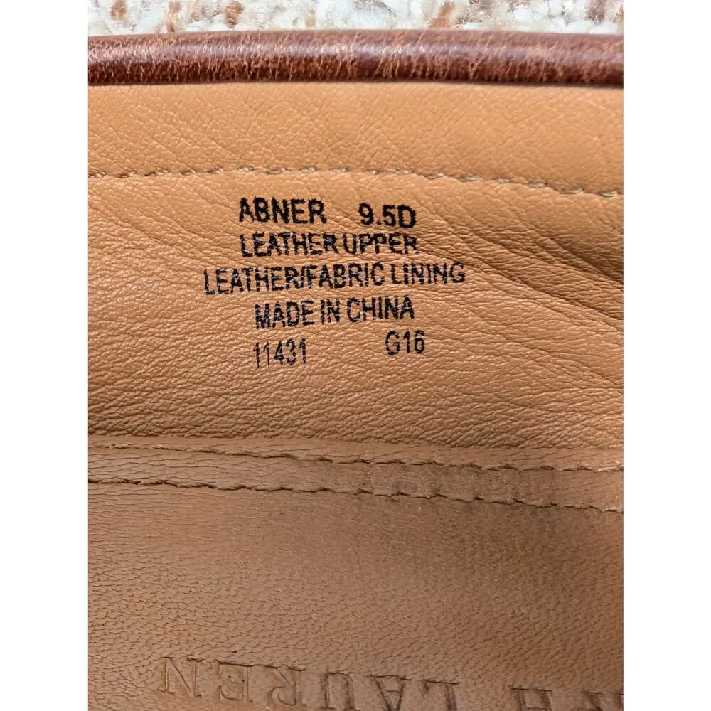 Polo Ralph Lauren Abner Loafers Mens 9.5 Brown Leather Penny Driver Shoes SlipOn